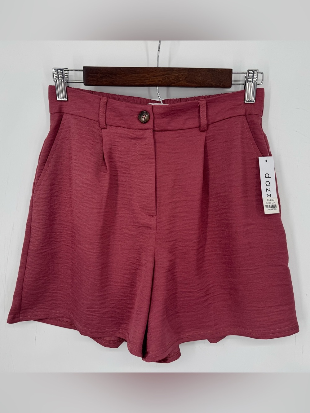 Dazz High-Rise Mauve Pull On Shorts Size Small Coastal Feminine Resort Wear NWT